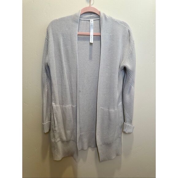 Lululemon Beige Ribbed Open Front Cardigan Women’s Sweater Size XS/Small - Picture 1 of 5